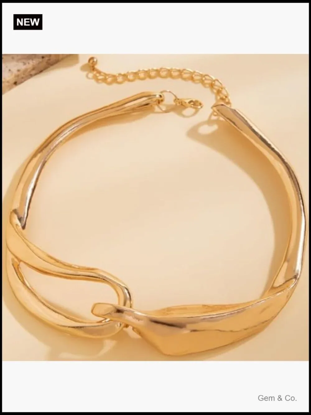 Chunky Gold Collar Necklace Statement Open Cuff Choker Jewelry Trendy Gift